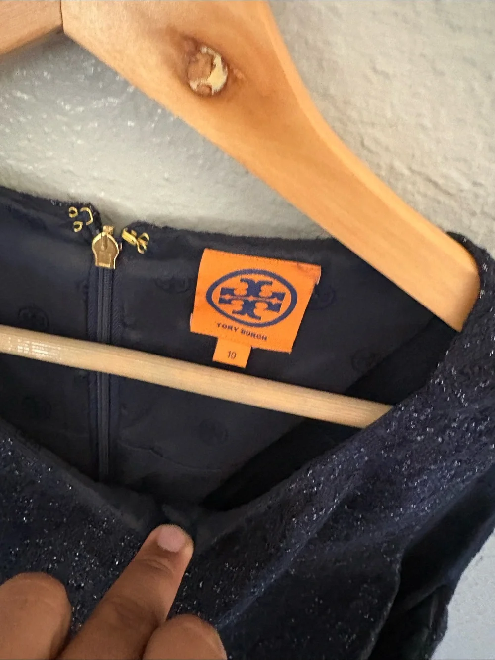 Tory Burch Navy Tweed Sheath Dress